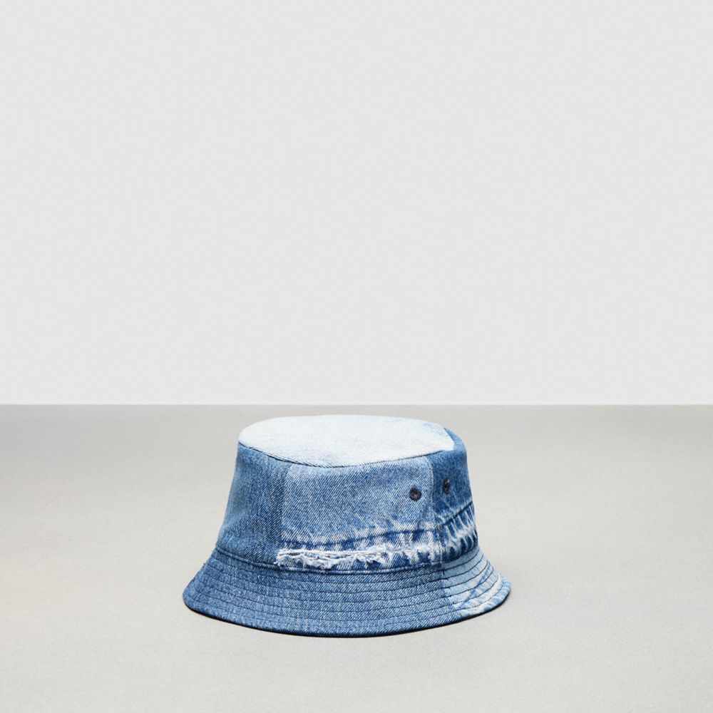 Denim Coach Bucket Hat In Repurposed Denim | COH867040