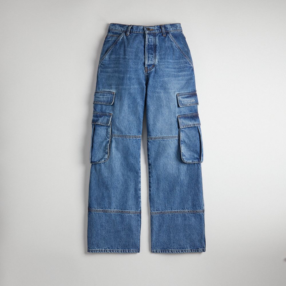 Denim Coach Denim Cargo Pant In 31% Recycled Cotton | COH866022