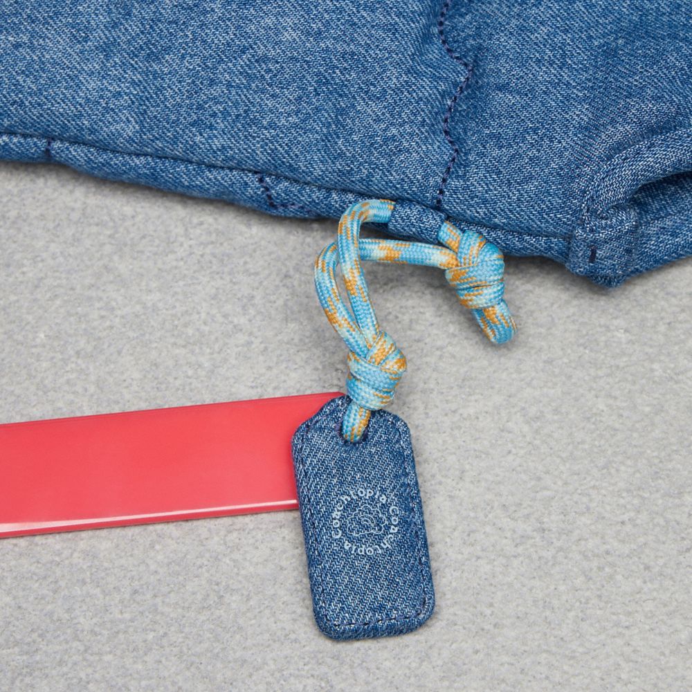 Denim Coach Flat Tote With Cloud Quilting | COH865107