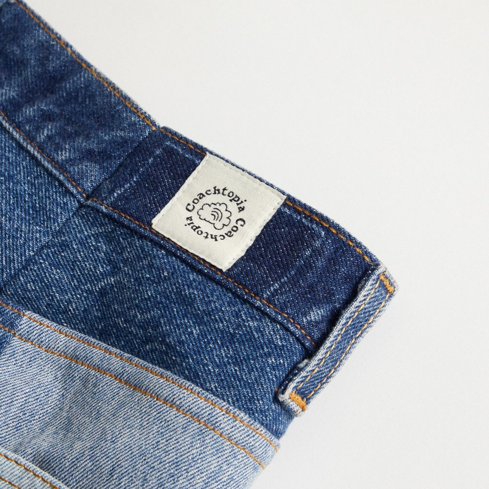 Denim Coach Skirt In Repurposed Denim | COH866020