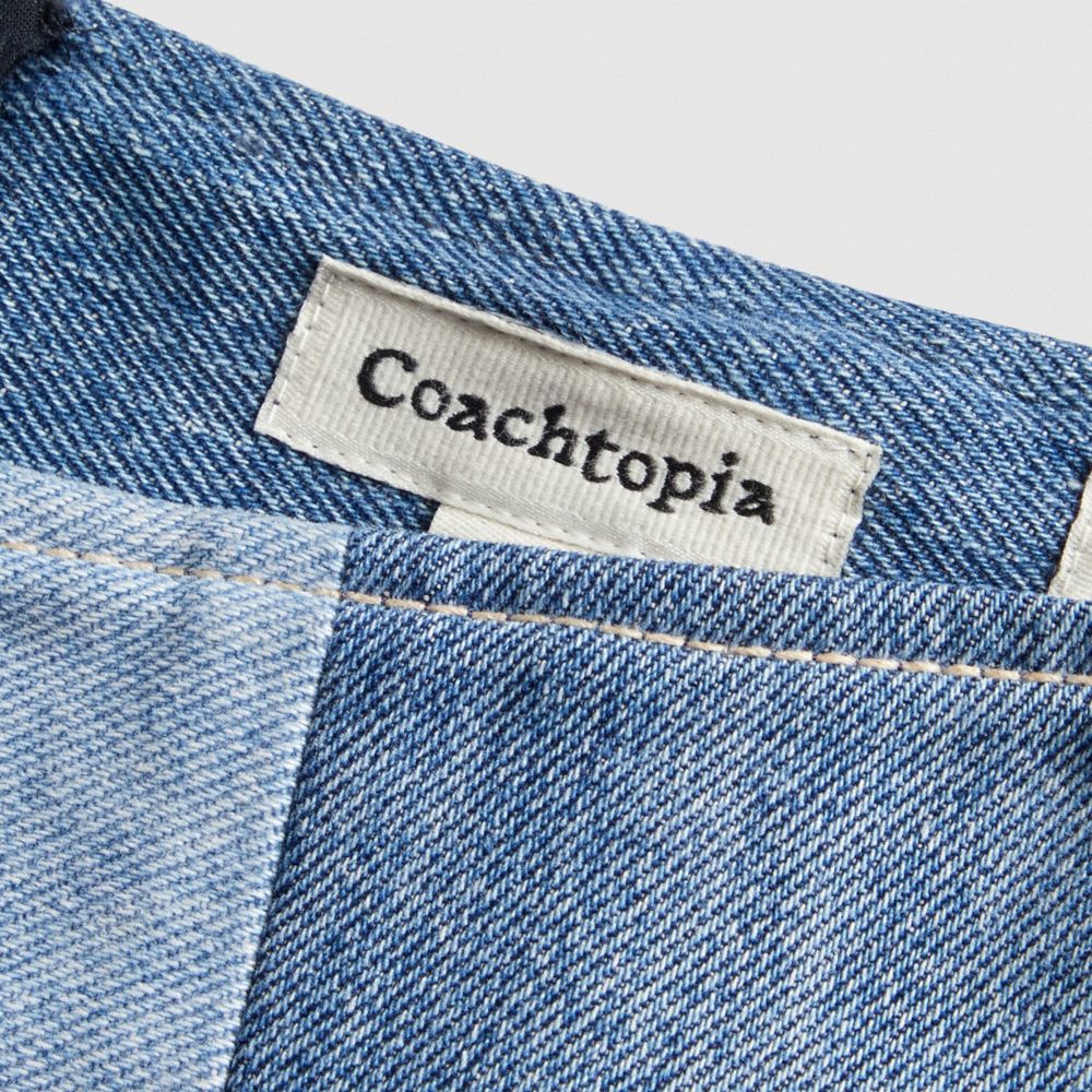 Denim Multi Coach Mini Skirt In Denim Checkerboard | COH866035