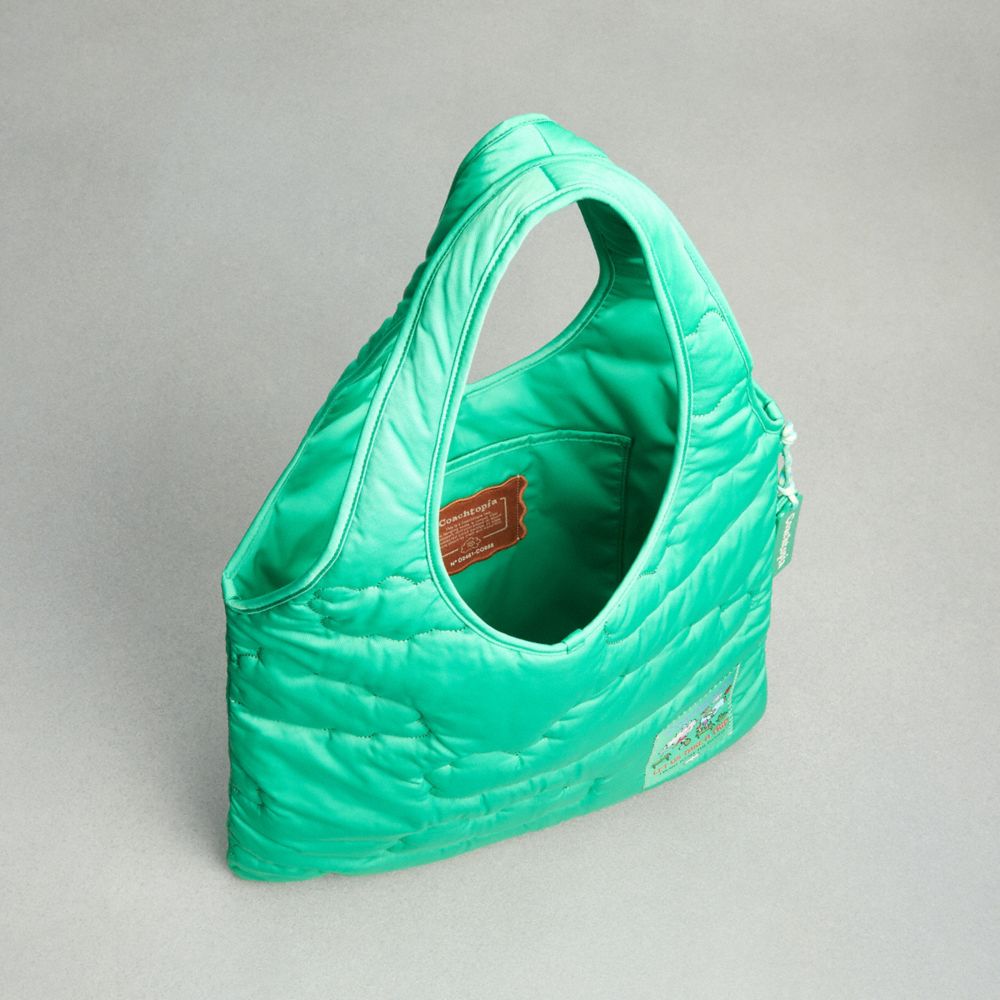Electric Kelp Coach Coachtopia Loop Flat Tote With Cloud Quilting | COH865005