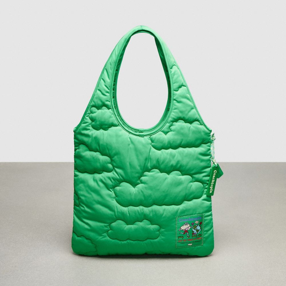 Electric Kelp Coach Coachtopia Loop Flat Tote With Cloud Quilting | COH865005