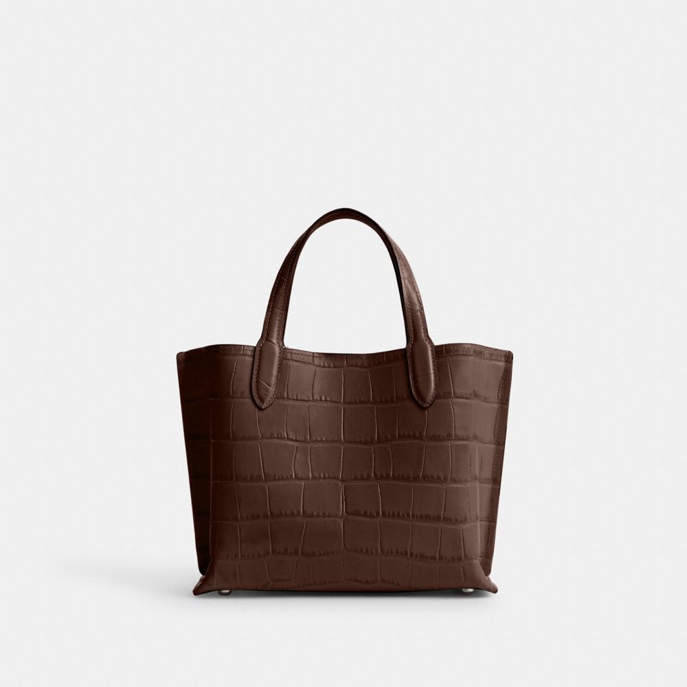 Embossed Crocodile/Silver/Maple Coach Willow Tote Bag 24 | COH865021