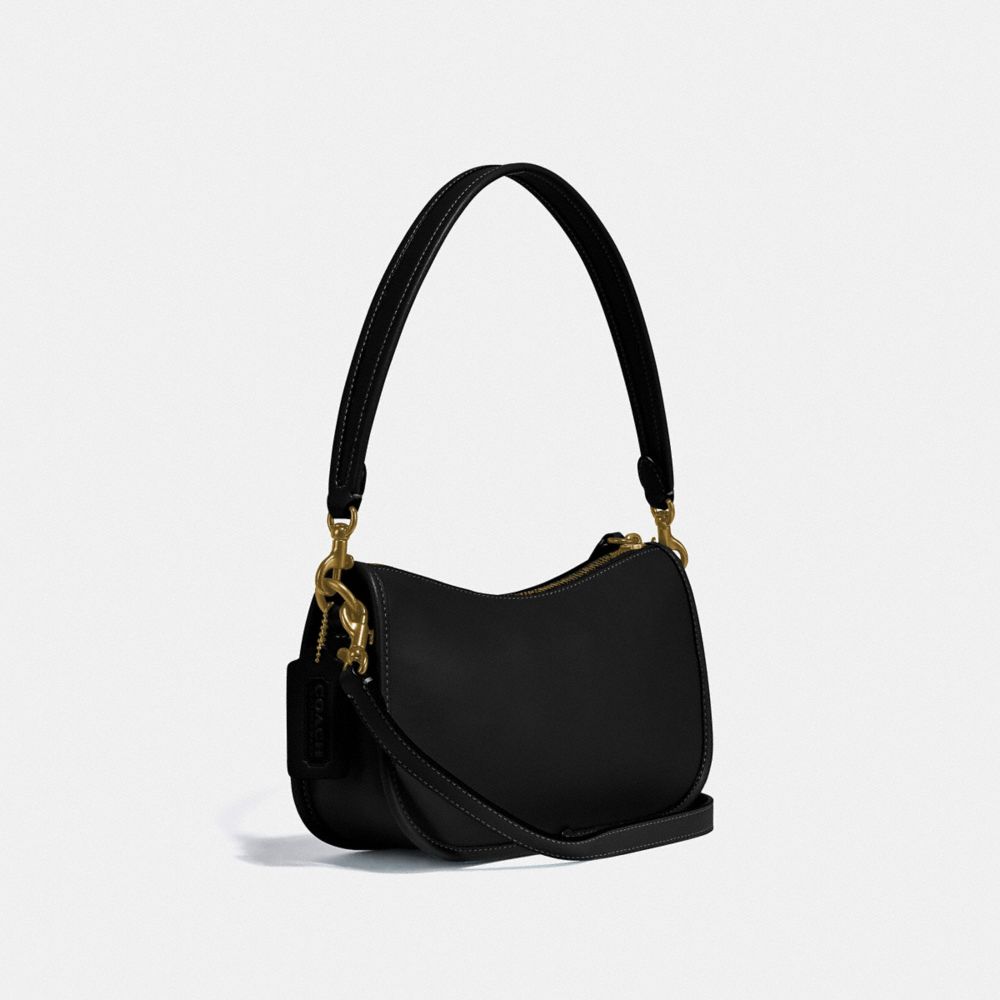 Glovetan Leather/Brass/Black Coach Swinger Bag | COH864848