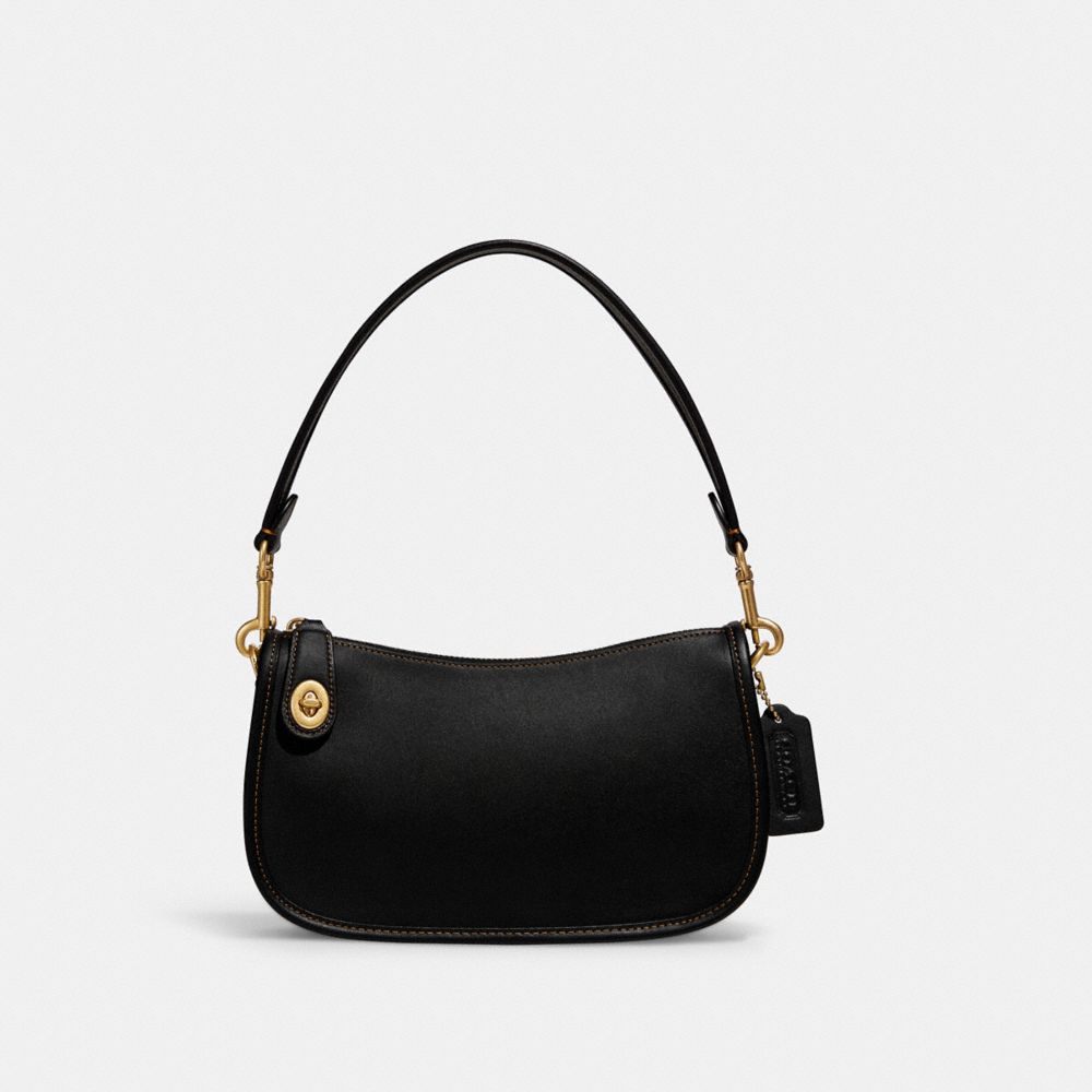 Glovetan Leather/Brass/Black Coach Swinger Bag | COH864848