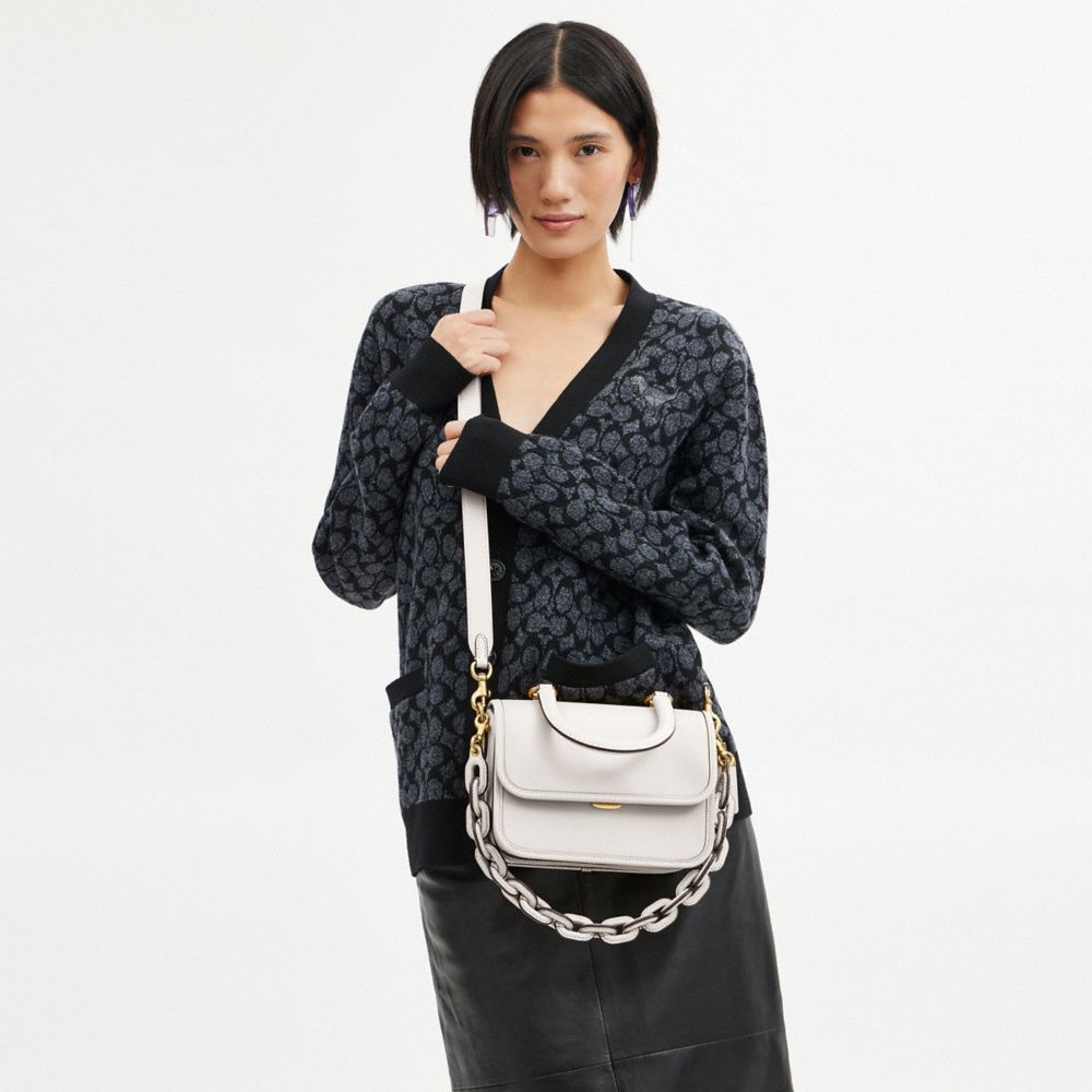 Glovetan Leather/Brass/Chalk Coach Rogue Top Handle Bag | COH865168