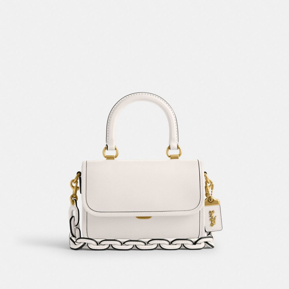 Glovetan Leather/Brass/Chalk Coach Rogue Top Handle Bag | COH865168