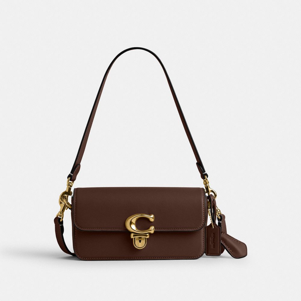 Glovetan Leather/Brass/Maple Coach Studio Baguette Bag | COH865190