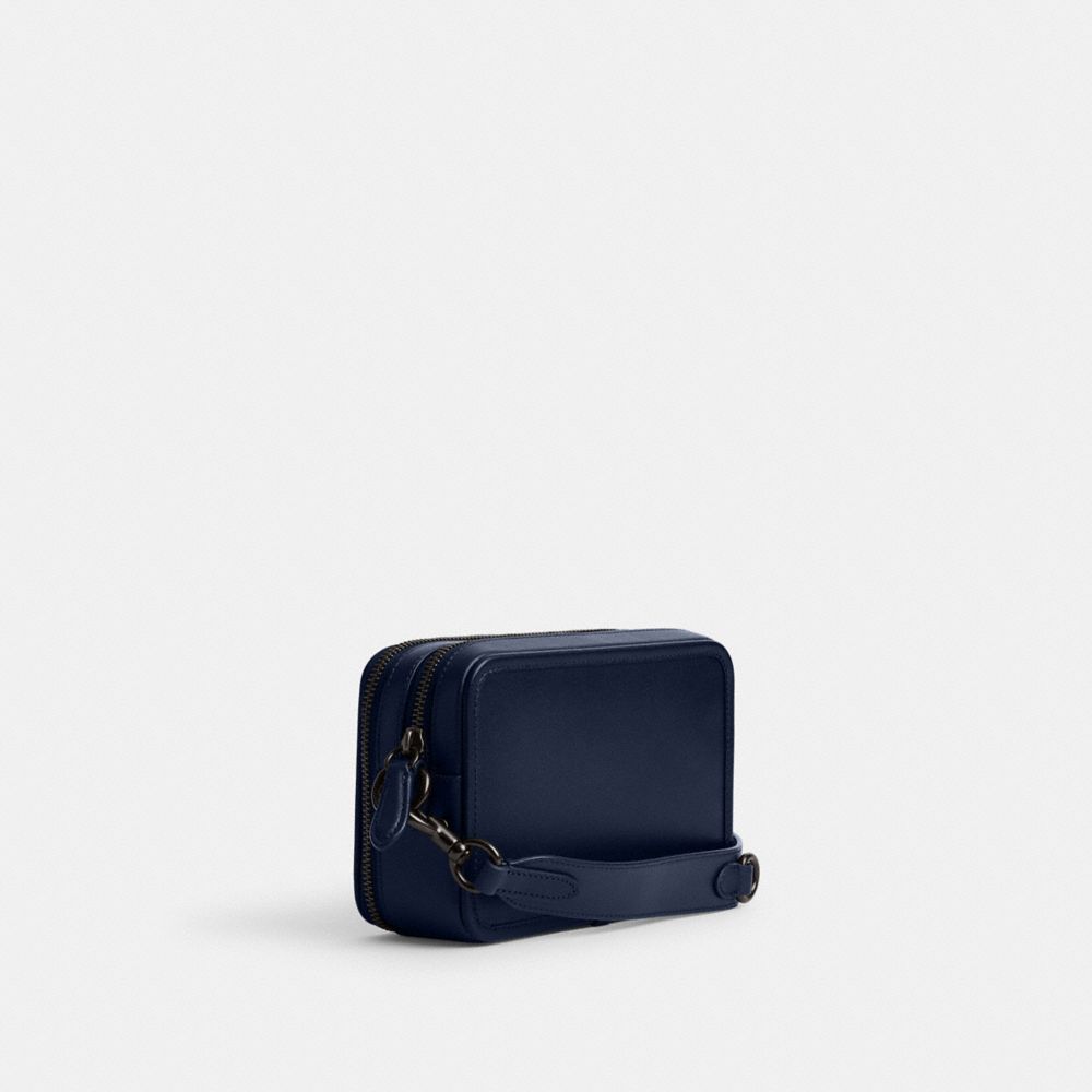 Glovetan Leather/Deep Blue Coach Charter Crossbody With Hybrid Pouch | COH866597