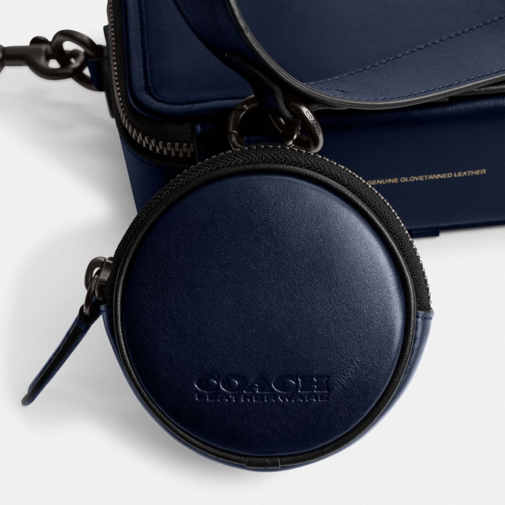 Glovetan Leather/Deep Blue Coach Charter Crossbody With Hybrid Pouch | COH866597