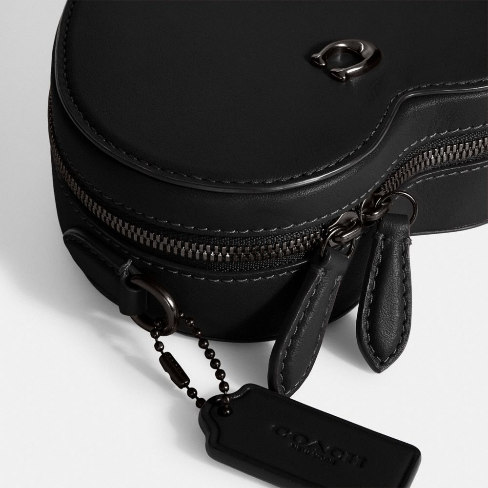 Glovetan Leather/Pewter/Black Coach Heart Crossbody Bag 14 | COH865321