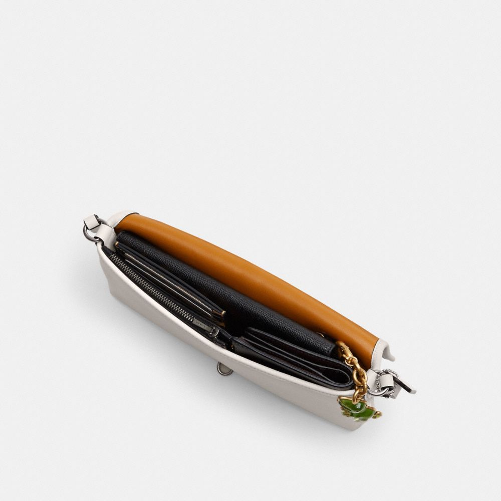 Glovetan Leather/Silver/Dark Lime Coach Hamptons Bag | COH864729