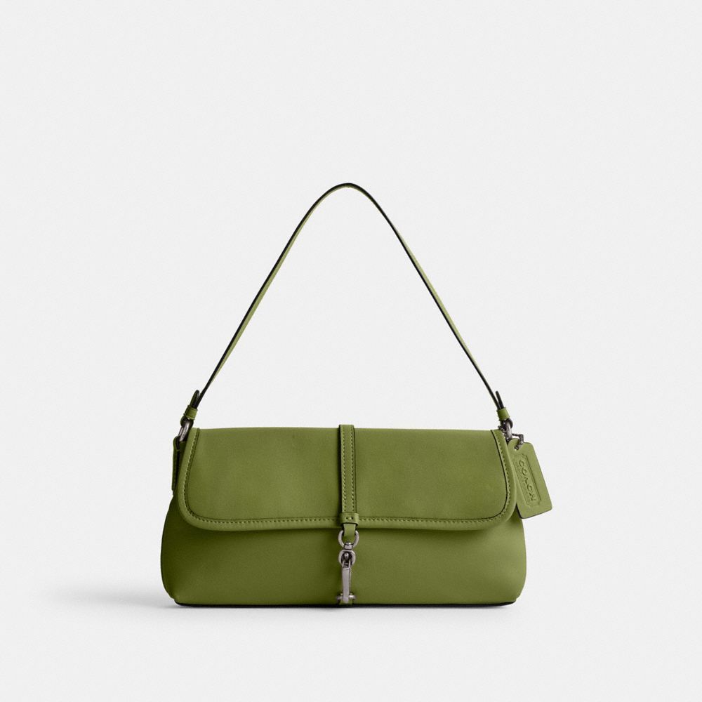 Glovetan Leather/Silver/Dark Lime Coach Hamptons Bag | COH864729