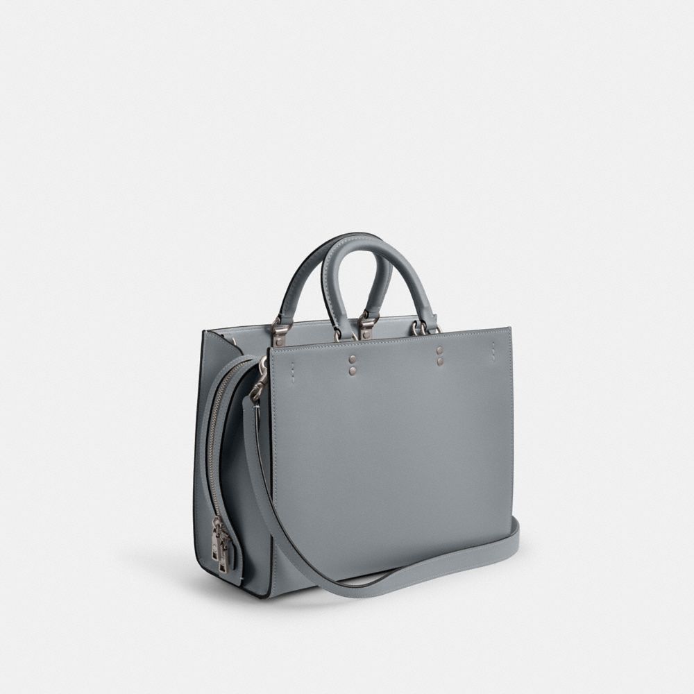Glovetan Leather/Silver/Grey Blue Coach Rogue Bag | COH865119