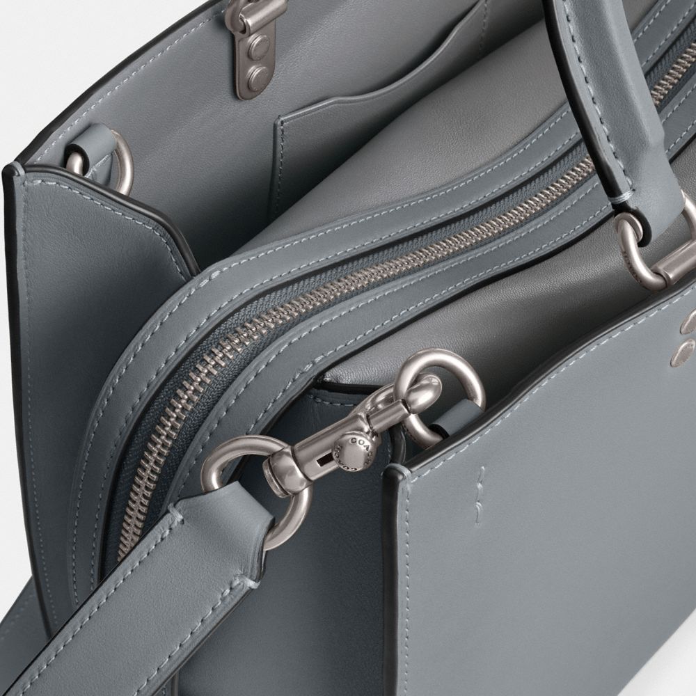 Glovetan Leather/Silver/Grey Blue Coach Rogue Bag | COH865119