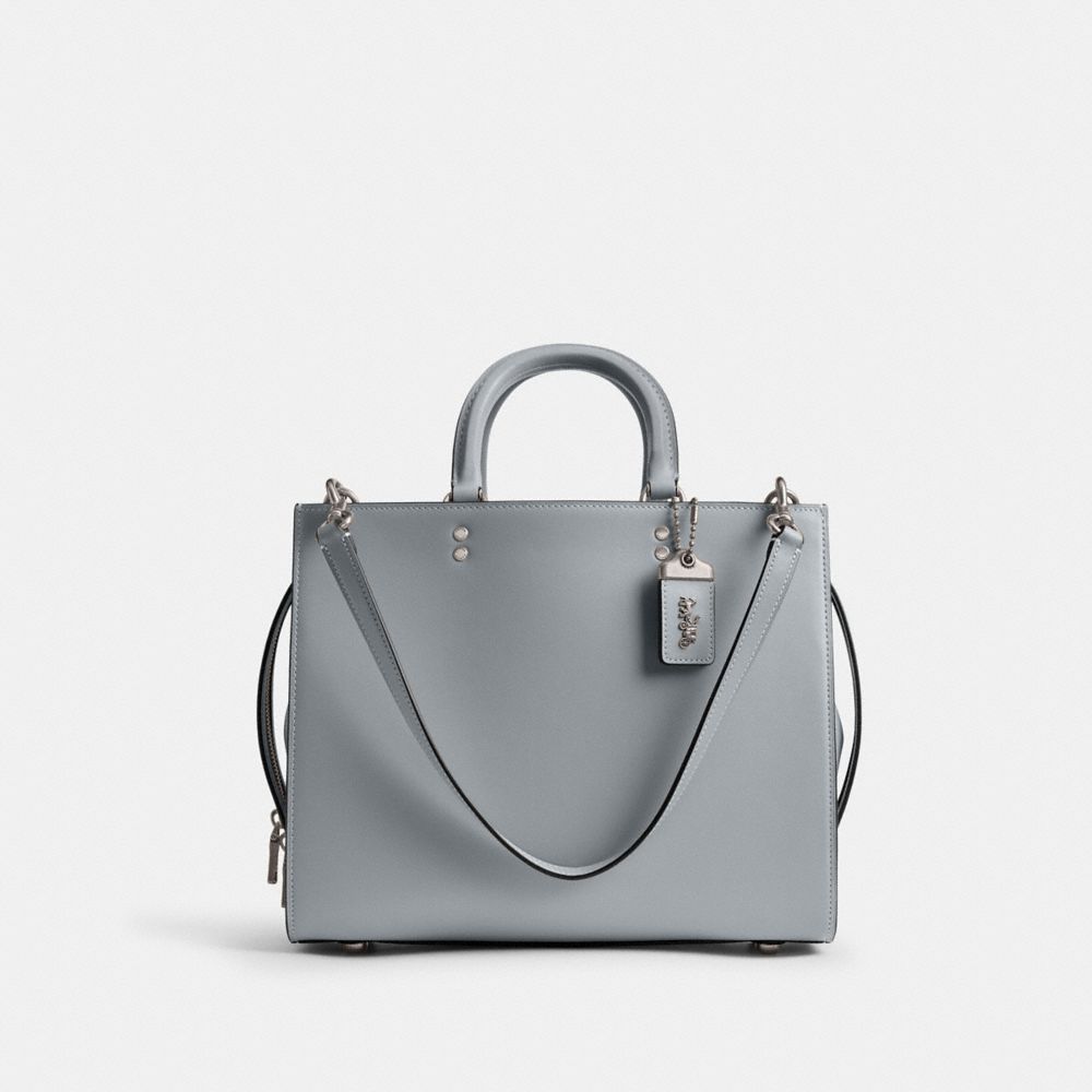 Glovetan Leather/Silver/Grey Blue Coach Rogue Bag | COH865119