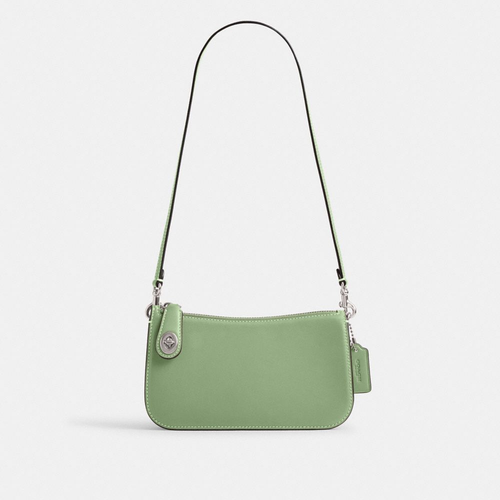 Glovetan Leather/Silver/Pale Pistachio Coach Penn Shoulder Bag | COH864771