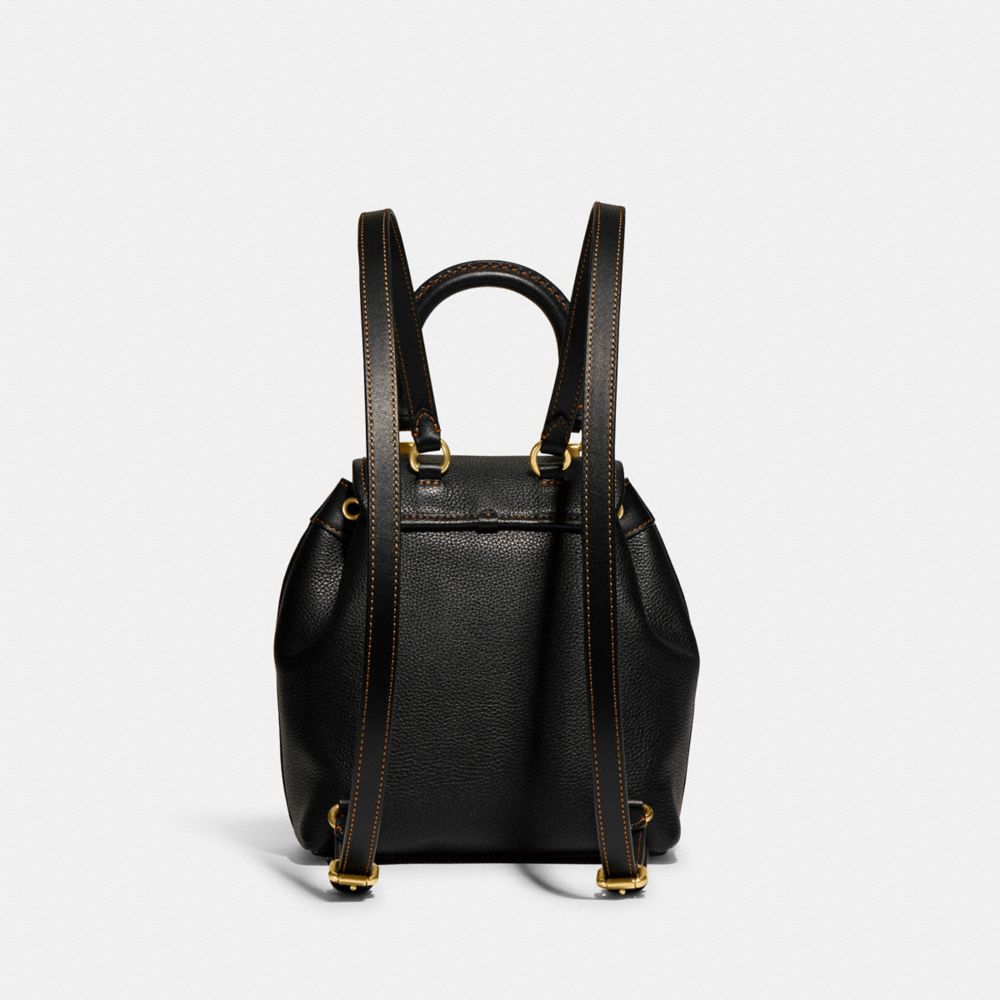 Glovetanned Leather/Brass/Black Coach Riya Backpack 21 | COH865476