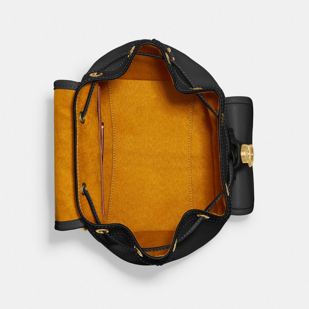 Glovetanned Leather/Brass/Black Coach Riya Backpack 21 | COH865476