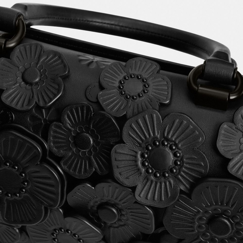 Glovetanned Leather/Matte Black/Black Coach Rogue Top Handle Bag With Tea Rose | COH865170