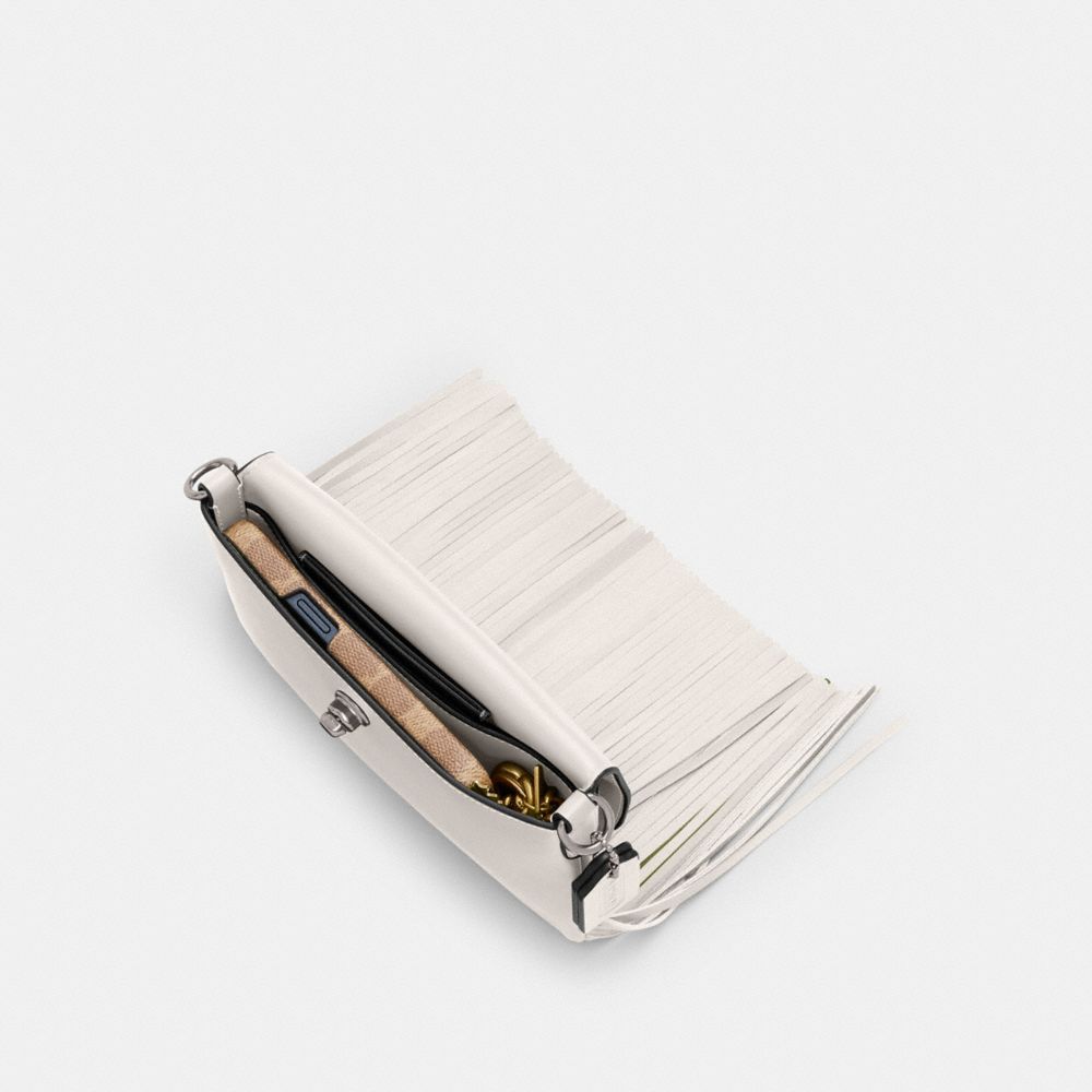 Glovetanned Leather/Silver/Chalk Coach 1964 Fringe Bag | COH864743