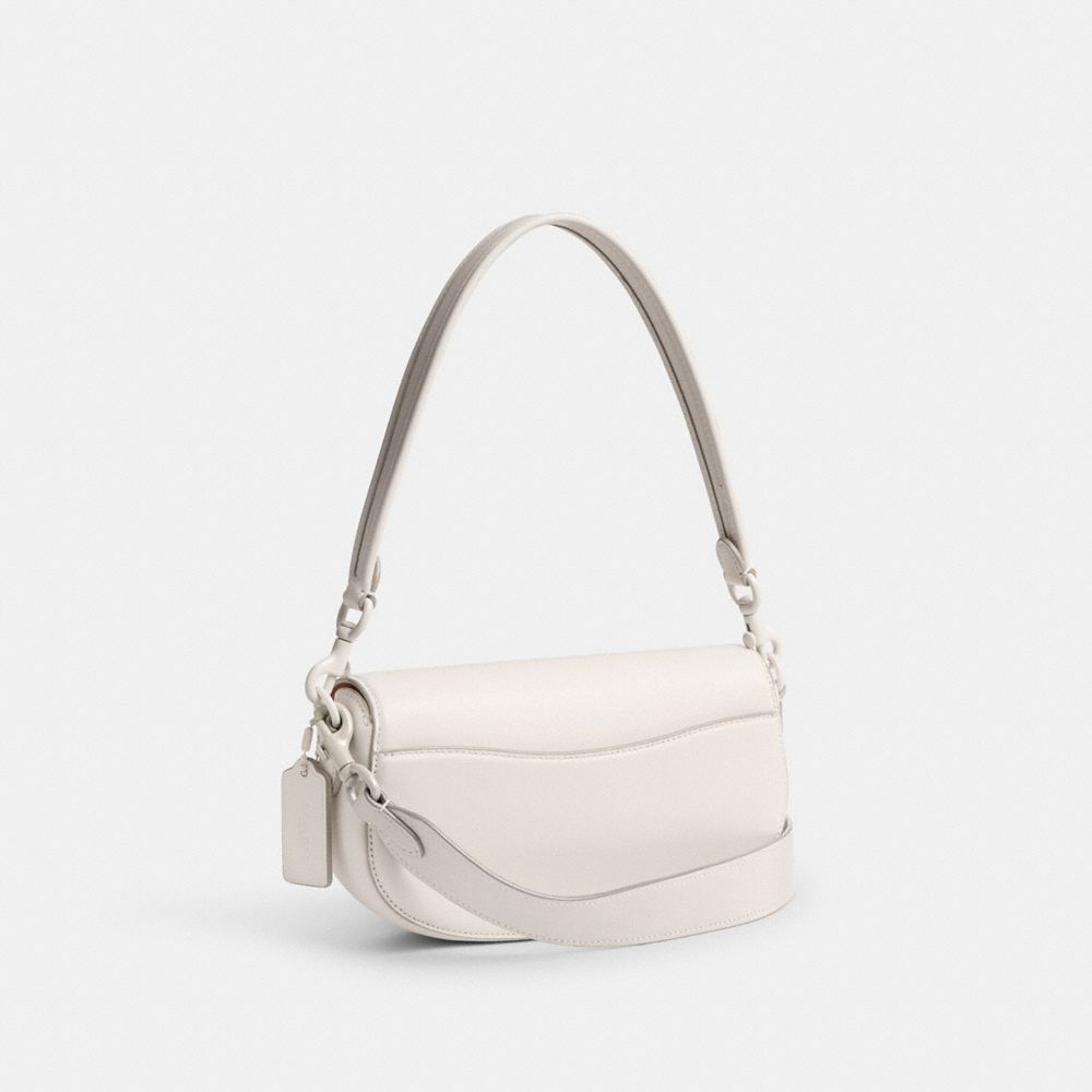 Glovetanned Leather/Silver/Chalk Coach Emmy Saddle Bag 23 | COH864819