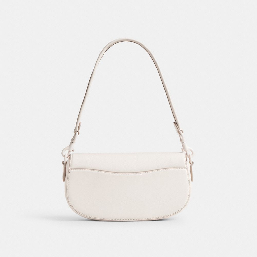 Glovetanned Leather/Silver/Chalk Coach Emmy Saddle Bag 23 | COH864819