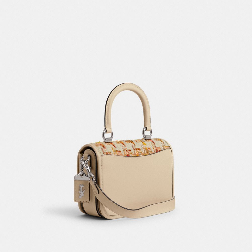 Glovetanned Leather/Silver/Neutral Multi Coach Rogue Top Handle Bag In Tweed | COH865169
