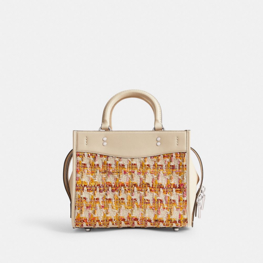 Glovetanned Leather/Silver/Neutral Multi Coach Rogue Bag 25 In Tweed | COH865177