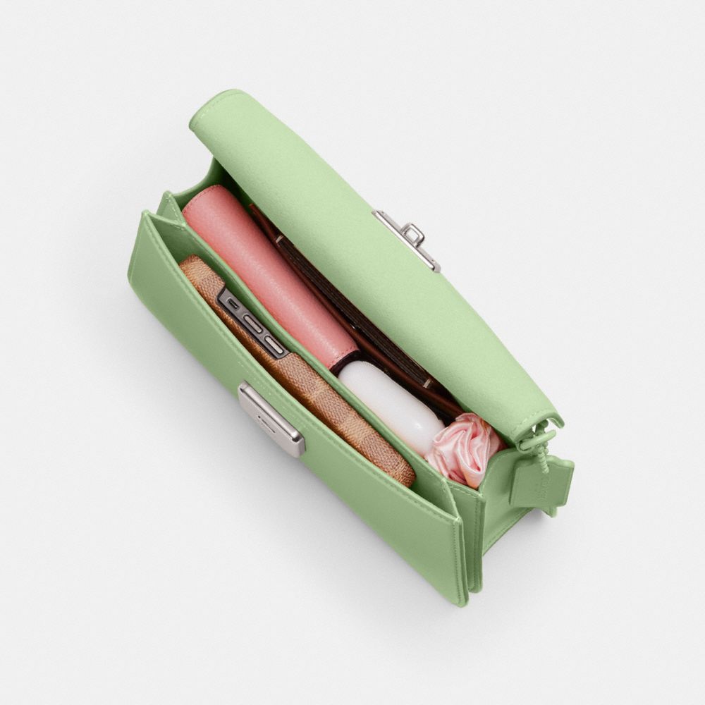 Glovetanned Leather/Silver/Pale Pistachio Coach Juno Bag | COH865118