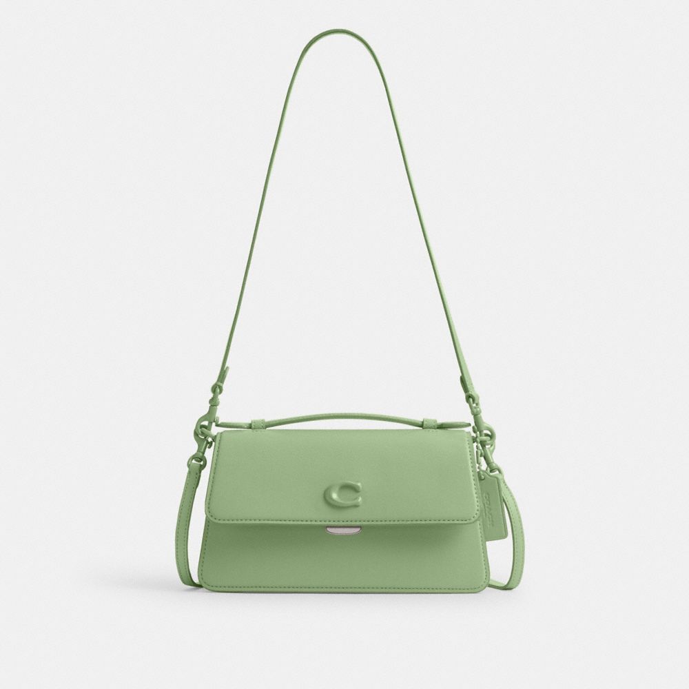 Glovetanned Leather/Silver/Pale Pistachio Coach Juno Bag | COH865118