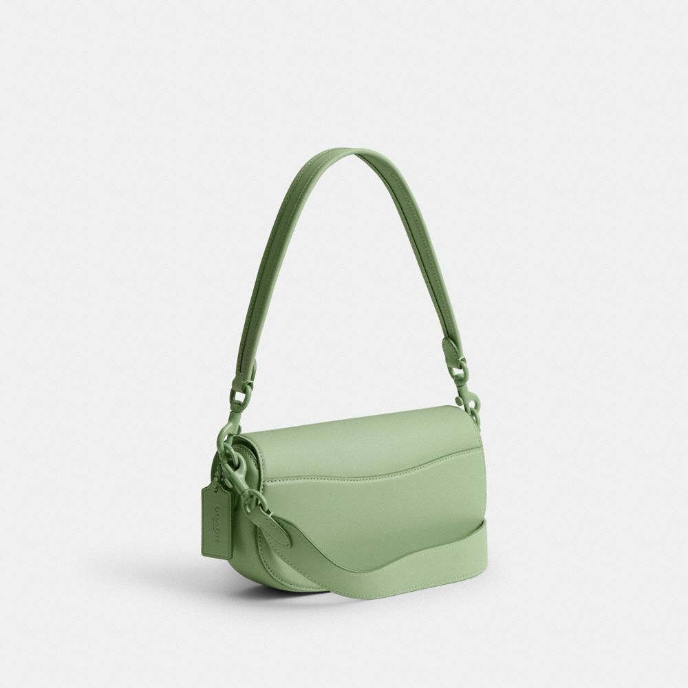 Glovetanned Leather/Silver/Pale Pistachio Coach Emmy Saddle Bag 23 | COH865227