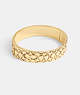 Gold/Black Coach Quilted Signature Hinged Bangle | COH866195