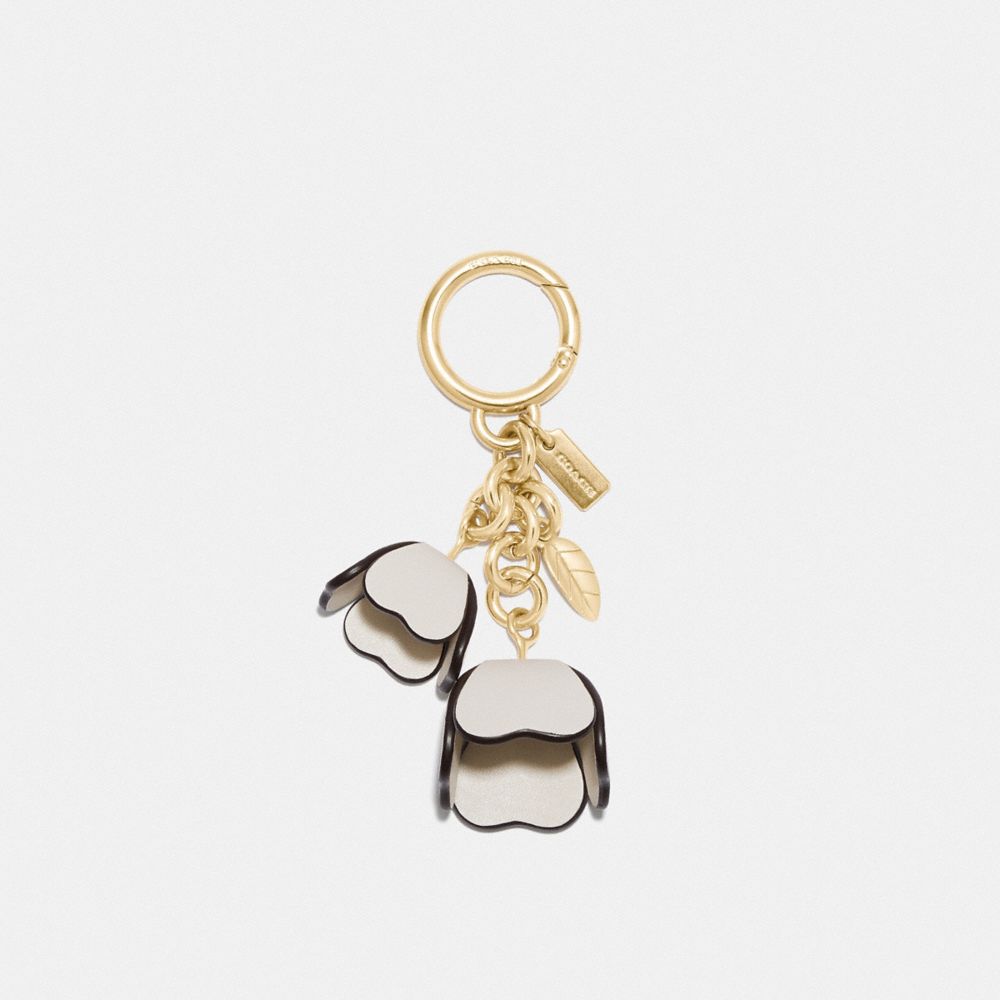 Gold/Chalk Coach Essential Tea Rose Bag Charm | COH866465