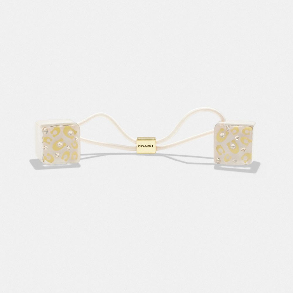 Gold/Chalk Coach Signature Resin Dice Hair Ties | COH866147