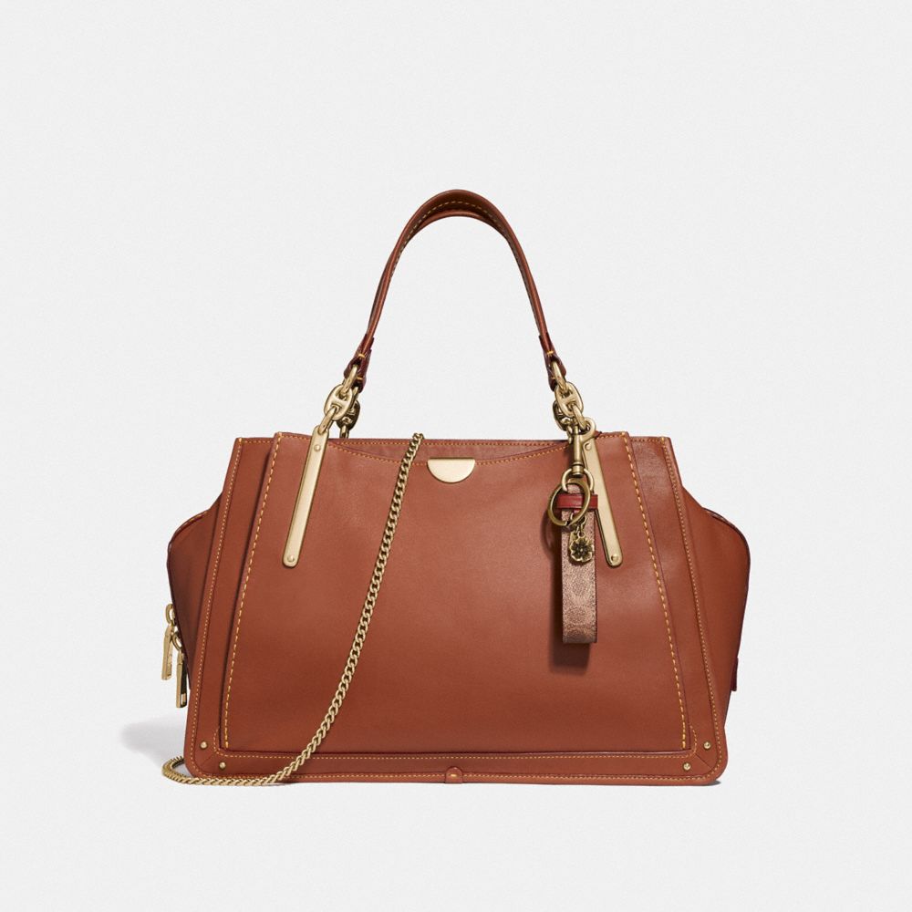 Gold/Saddle Coach Signature Charm Loop | COH866455
