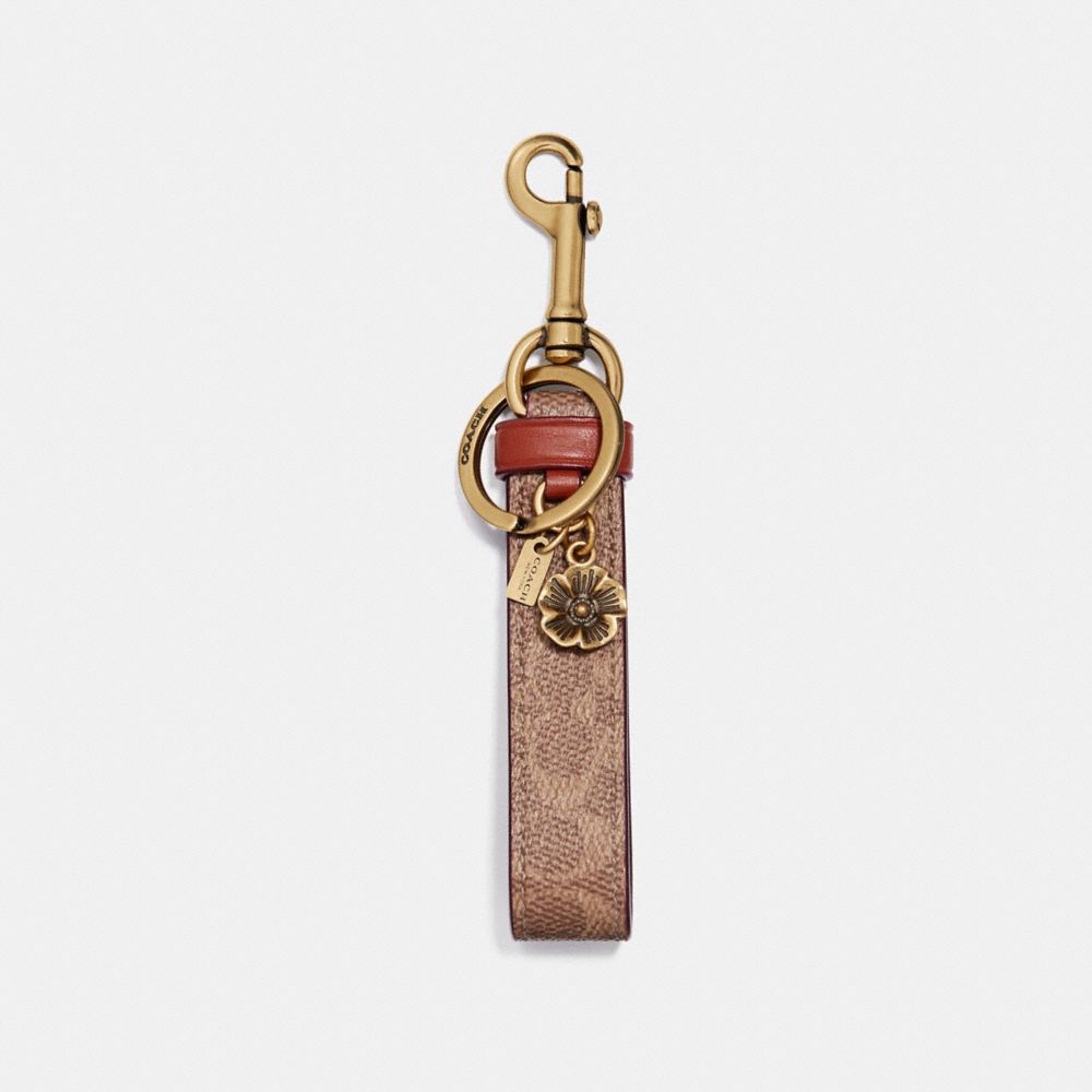Gold/Saddle Coach Signature Charm Loop | COH866455