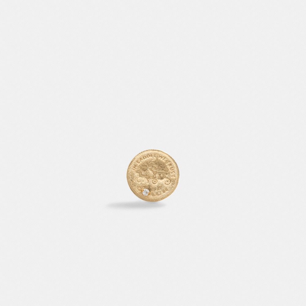Gold Coach 14 K Gold Coin Single Stud Earring | COH866109