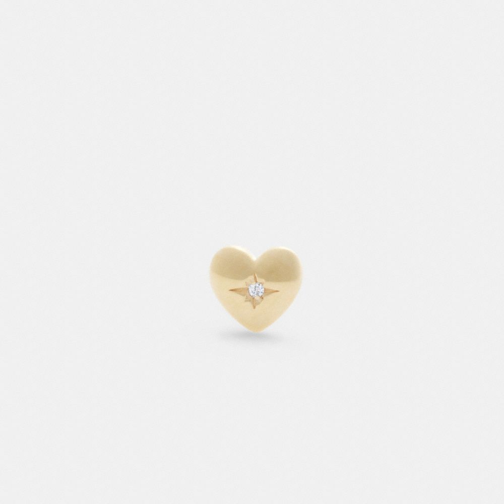 Gold Coach 14 K Gold Heart Single Stud Earring | COH866105