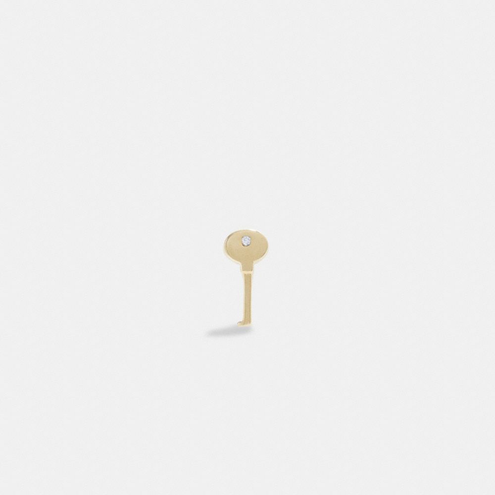 Gold Coach 14 K Gold Key Single Stud Earring | COH866104