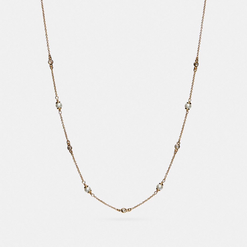 Gold Coach Classic Crystal Pearl Necklace | COH866161