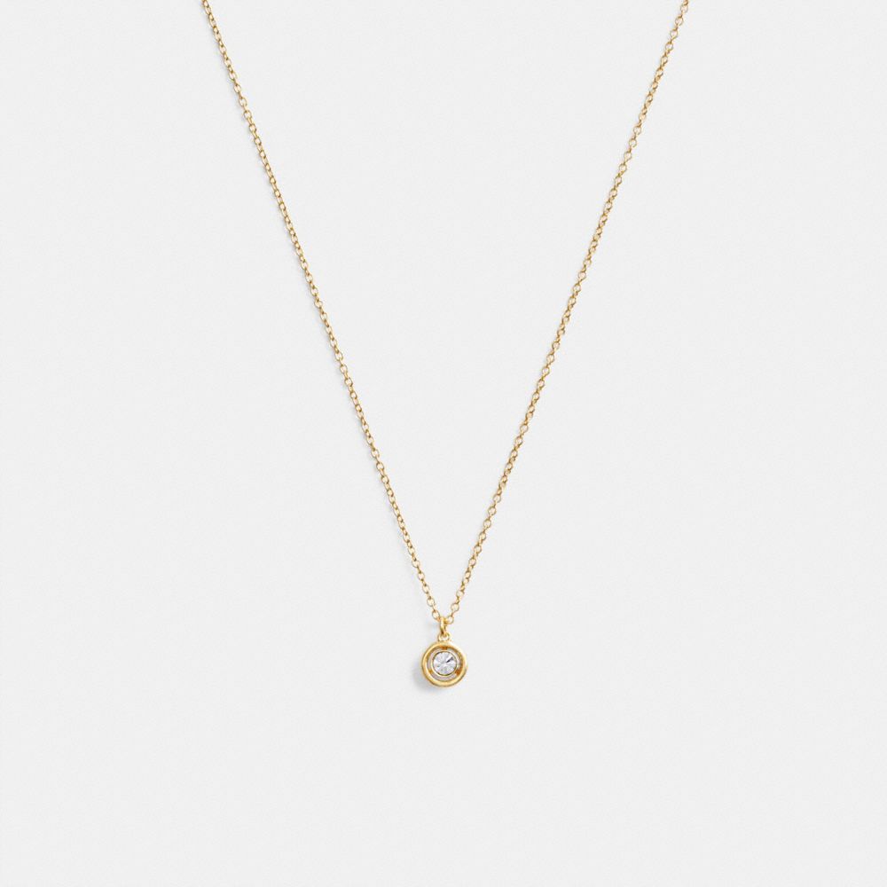 Gold Coach Halo Round Pendant Necklace | COH866132