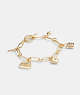 Gold Coach Iconic Charm Chain Bracelet | COH866177