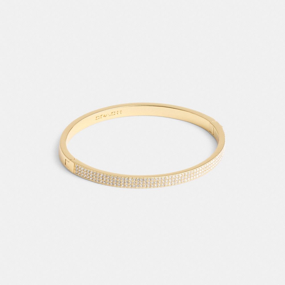 Gold Coach Pavé Hinged Bangle | COH866072