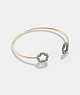 Gold Coach Pavé Tea Rose Open Cuff Bracelet | COH866126