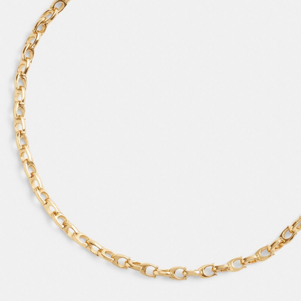 Gold Coach Signature Chain Link Choker Necklace | COH866142