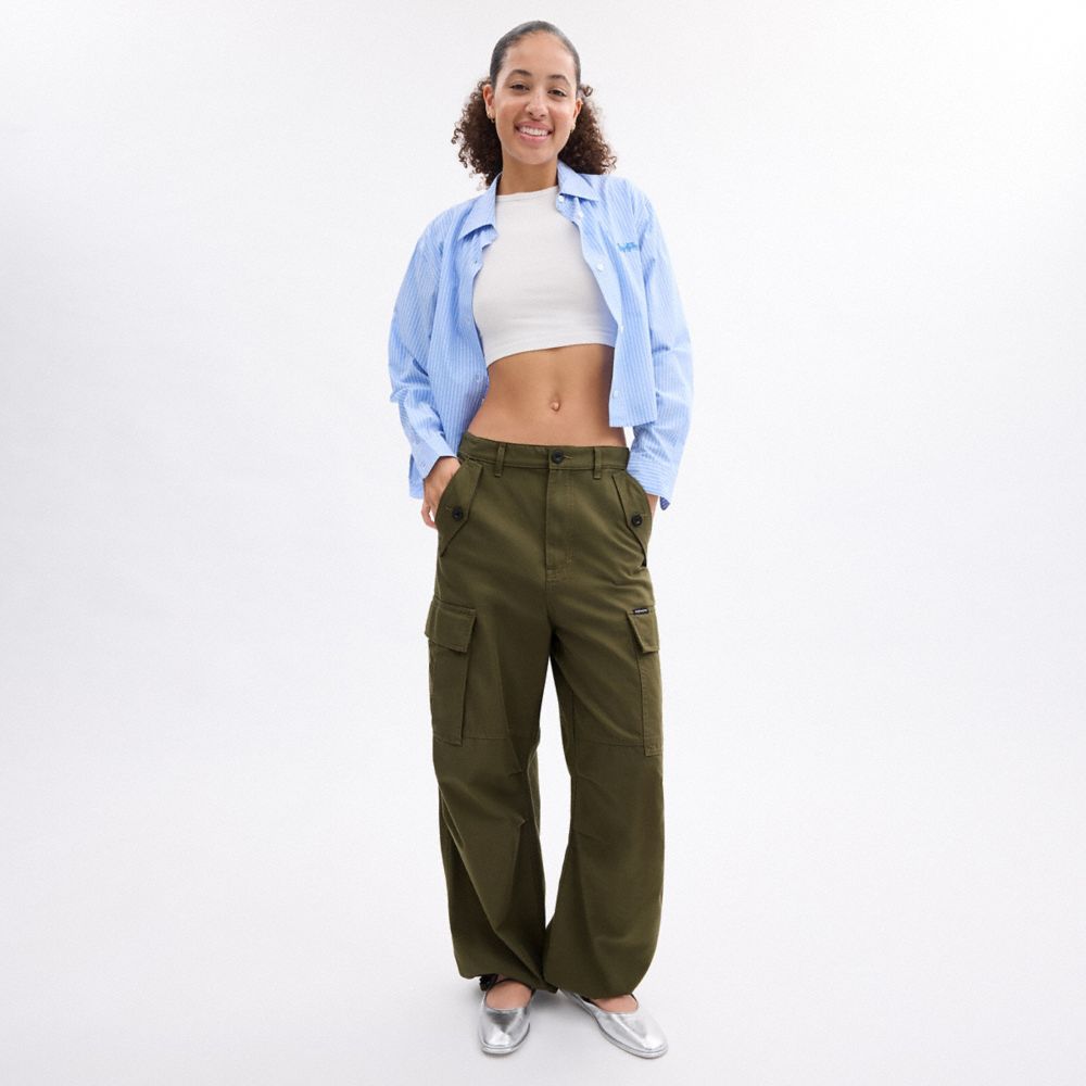 Green Coach Cargo Pants In Organic Cotton | COH866051