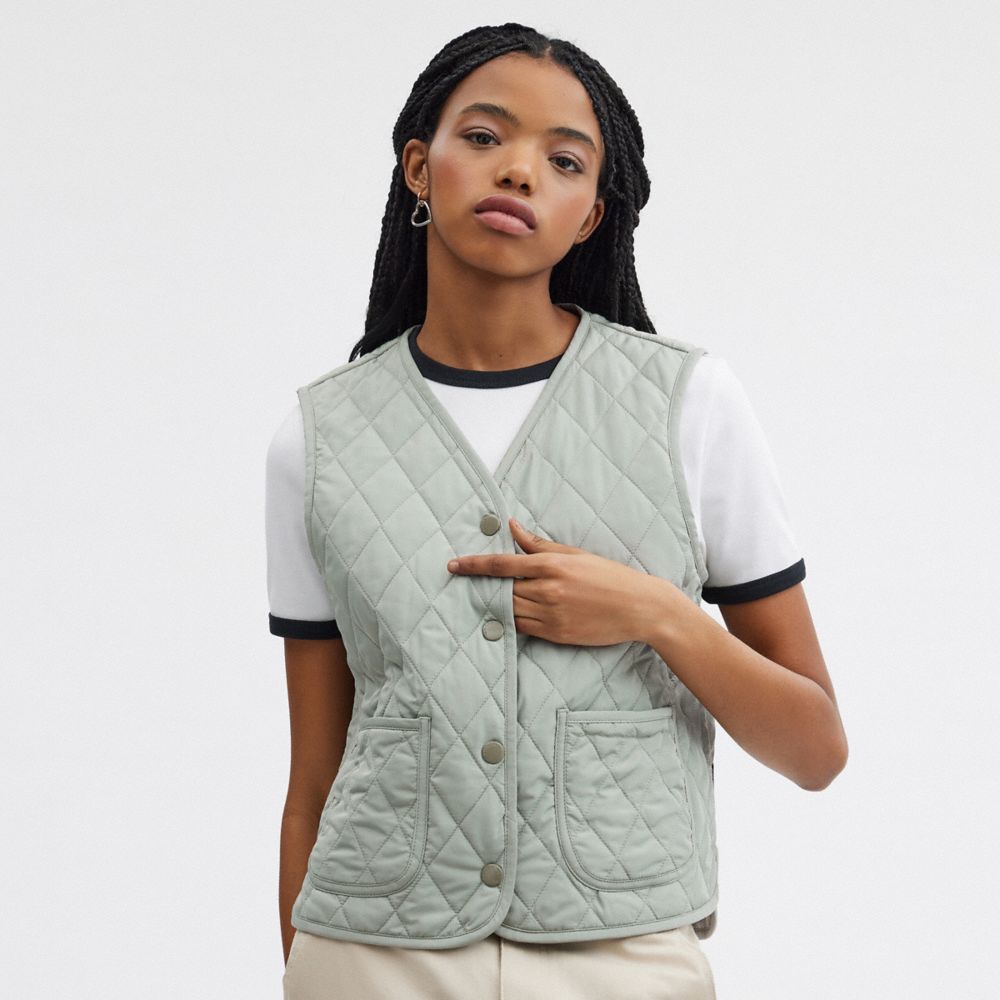 Green Coach Quilted Vest | COH865932