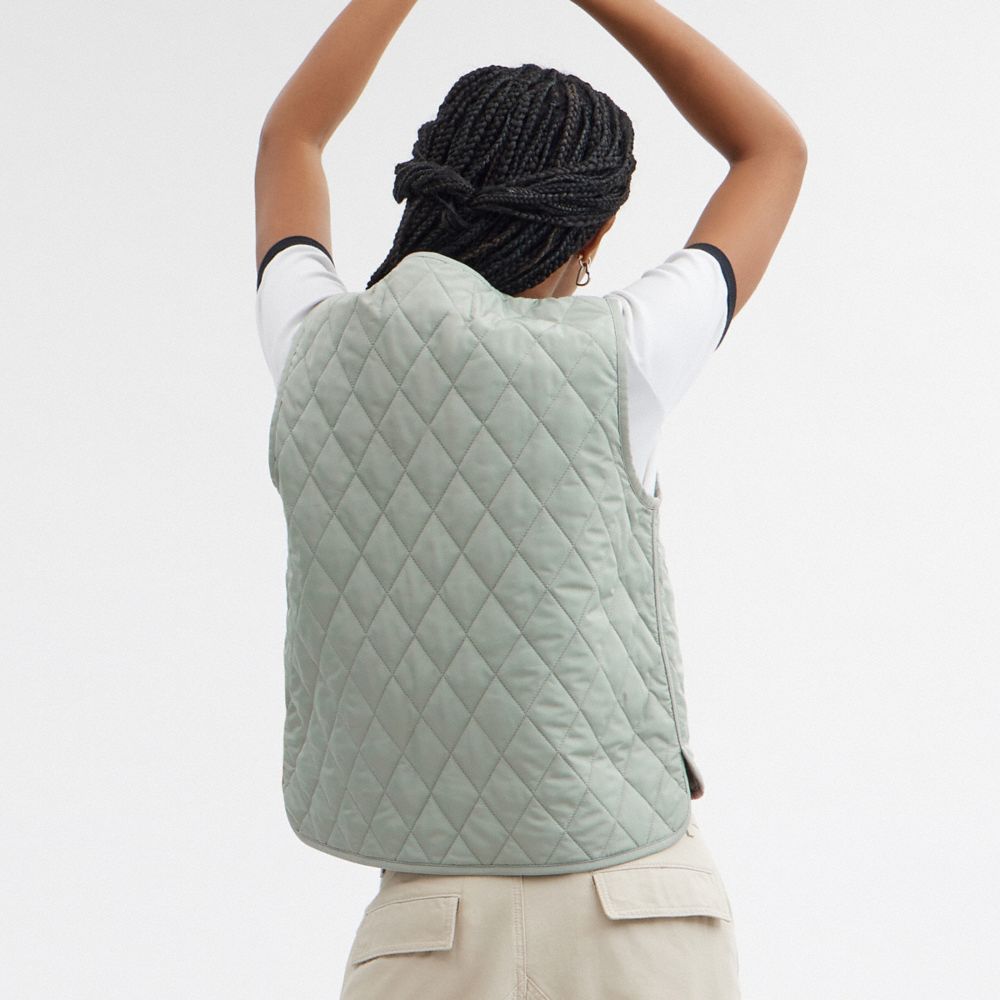 Green Coach Quilted Vest | COH865932